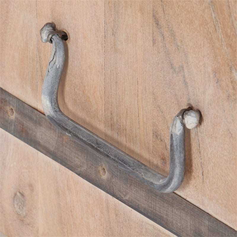 vidaXL Medium Solid Acacia Wood Chest with Natural Wood Grain in White