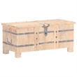 vidaXL Medium Solid Acacia Wood Chest with Natural Wood Grain in White