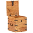 vidaXL Medium Solid Acacia Wood Chest with Iron Accents in Brown