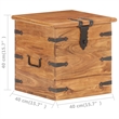 vidaXL Medium Solid Acacia Wood Chest with Iron Accents in Brown