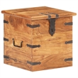vidaXL Medium Solid Acacia Wood Chest with Iron Accents in Brown