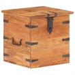 vidaXL Medium Solid Acacia Wood Chest with Iron Accents in Brown