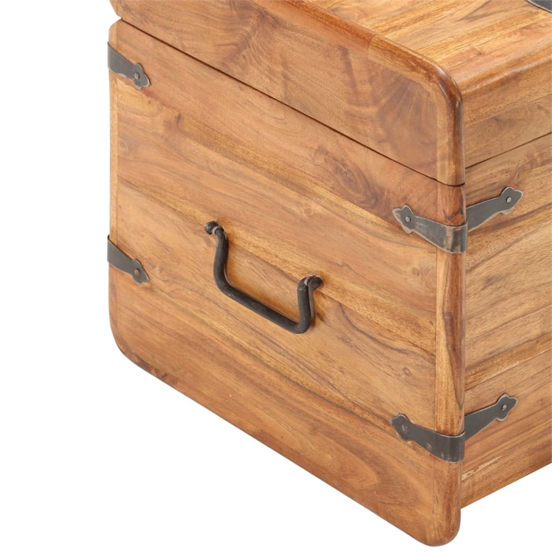 vidaXL Square Solid Acacia Wood Chest in Brown
