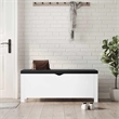 vidaXL Engineered Wood Storage Box with Faux leather in White