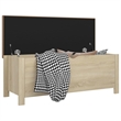vidaXL Engineered Wood Storage Box with Faux Leather in Sonoma Oak