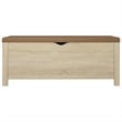 vidaXL Engineered Wood Storage Box with Faux Leather in Sonoma Oak