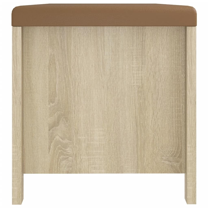 vidaXL Engineered Wood Storage Box with Faux Leather in Sonoma Oak