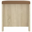 vidaXL Engineered Wood Storage Box with Faux Leather in Sonoma Oak