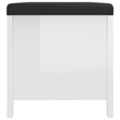 vidaXL Medium High Gloss Engineered Wood Storage Box with Faux Leather in White