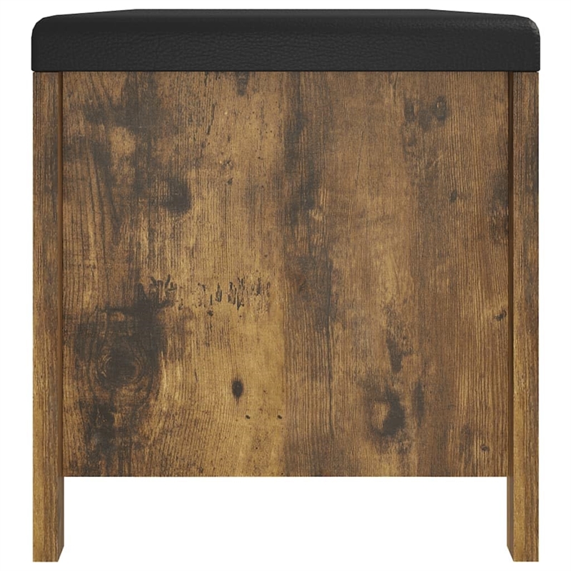 vidaXL Standard Engineered Wood Storage Box w/ Faux Leather in Smoked Oak