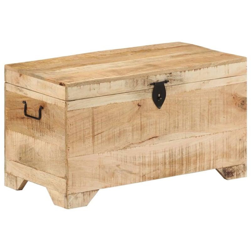 vidaXL Medium Solid Rough Mango Wood Storage Chest in Brown