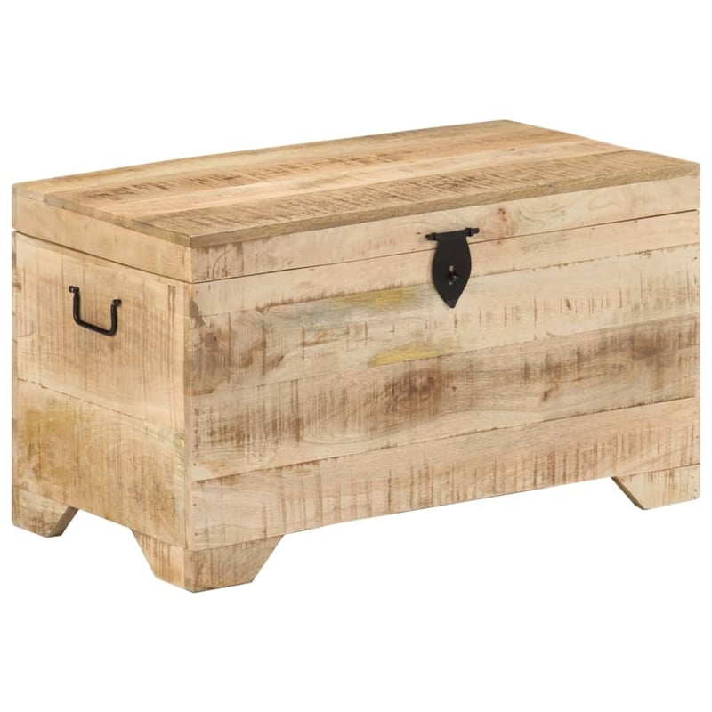 vidaXL Medium Solid Rough Mango Wood Storage Chest in Brown