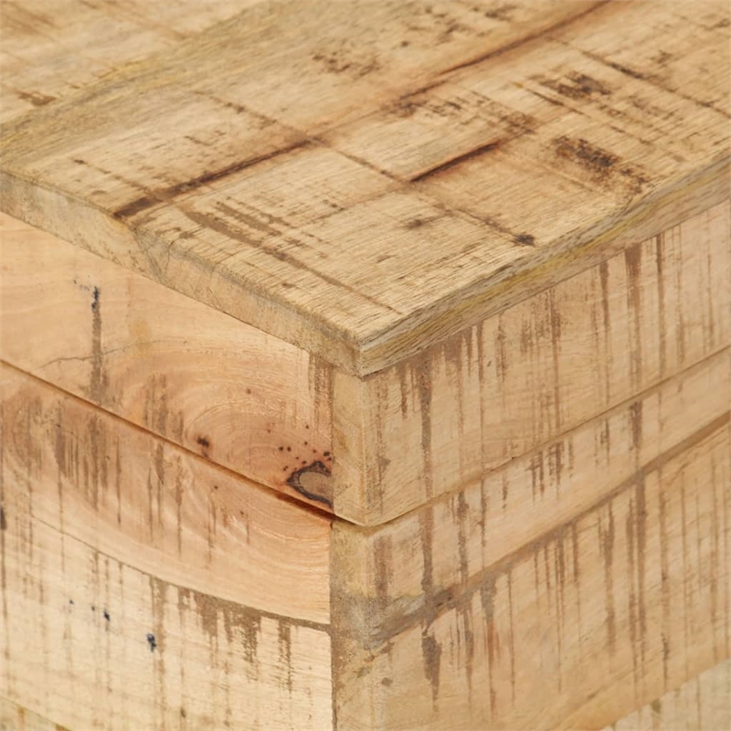 vidaXL Medium Solid Rough Mango Wood Storage Chest in Brown