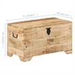 vidaXL Medium Solid Rough Mango Wood Storage Chest in Brown