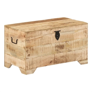 vidaXL Medium Solid Rough Mango Wood Storage Chest in Brown