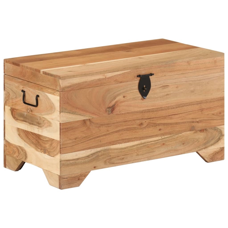 vidaXL Medium Solid Acacia Wood Storage Chest in Brown