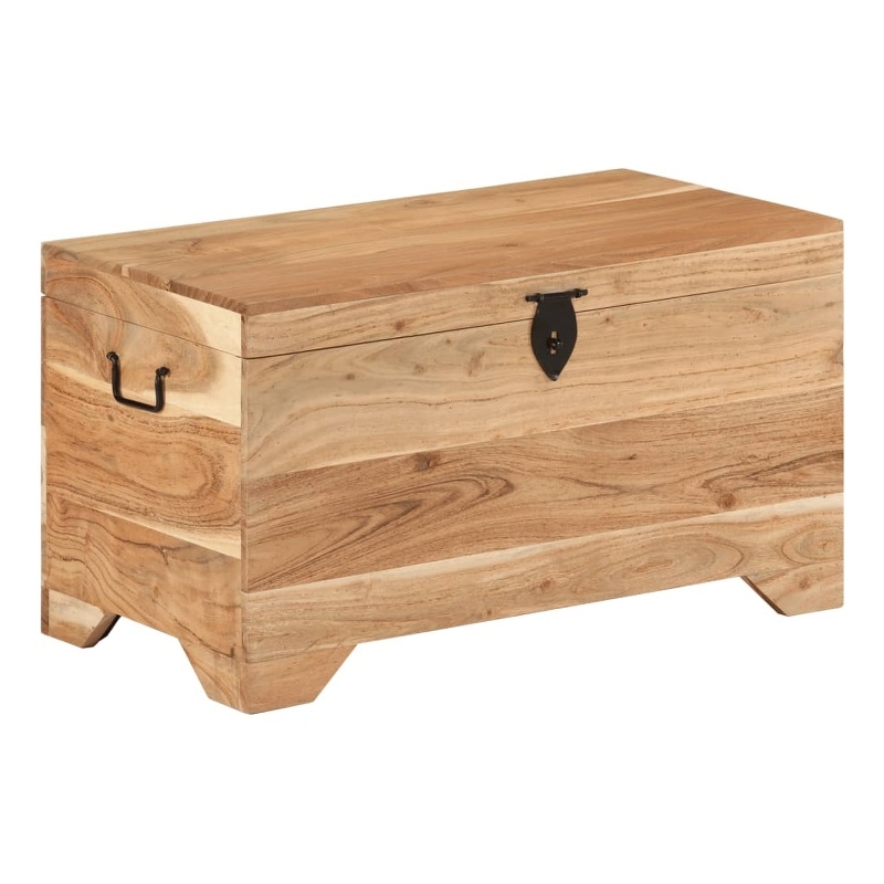 vidaXL Medium Solid Acacia Wood Storage Chest in Brown