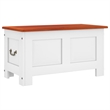 vidaXL Solid Acacia Wood Engineered wood Storage Chest in Brown and White