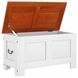 vidaXL Solid Acacia Wood Engineered wood Storage Chest in Brown and White