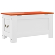 vidaXL Solid Acacia Wood Engineered wood Storage Chest in Brown and White