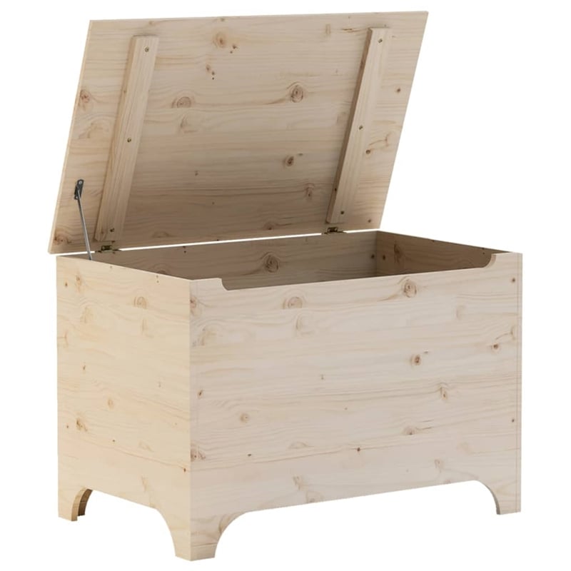 vidaXL Untreated Pine Wood Storage Box in Brown