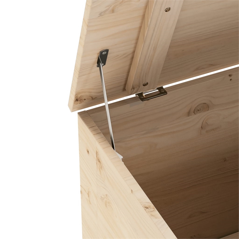 vidaXL Untreated Pine Wood Storage Box in Brown