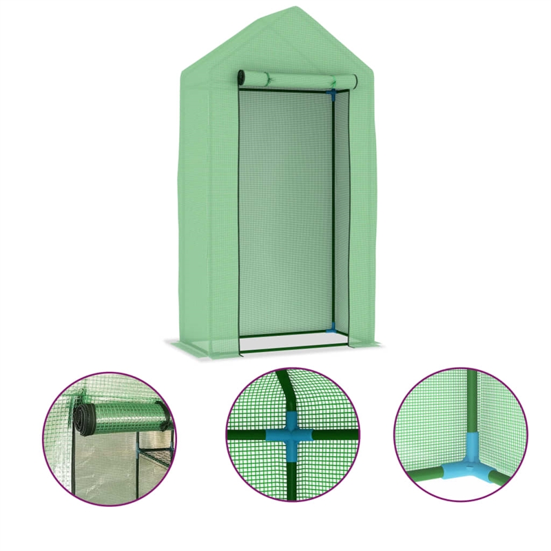 vidaXL Small Durable PE Mesh Fabric Greenhouse in Green