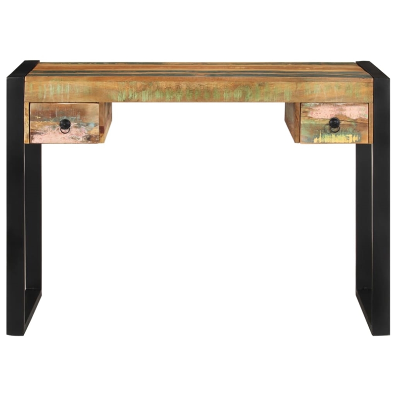 vidaXL Solid Reclaimed Wood Medium Computer Desk in Multicolor