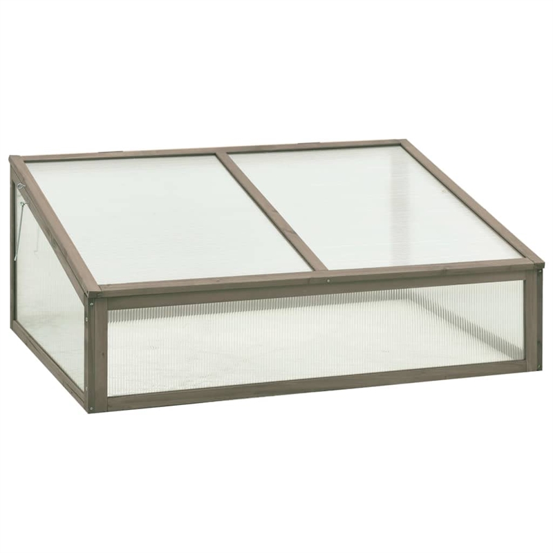 vidaXL Small Solid Firwood Collapsible Greenhouse in Grey