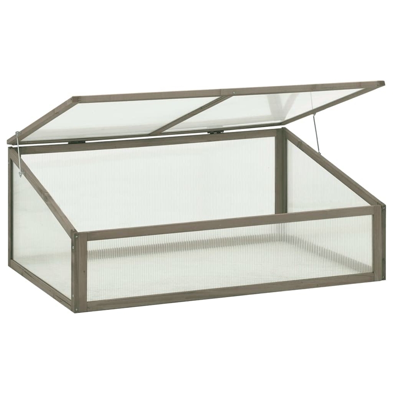 vidaXL Small Solid Firwood Collapsible Greenhouse in Grey