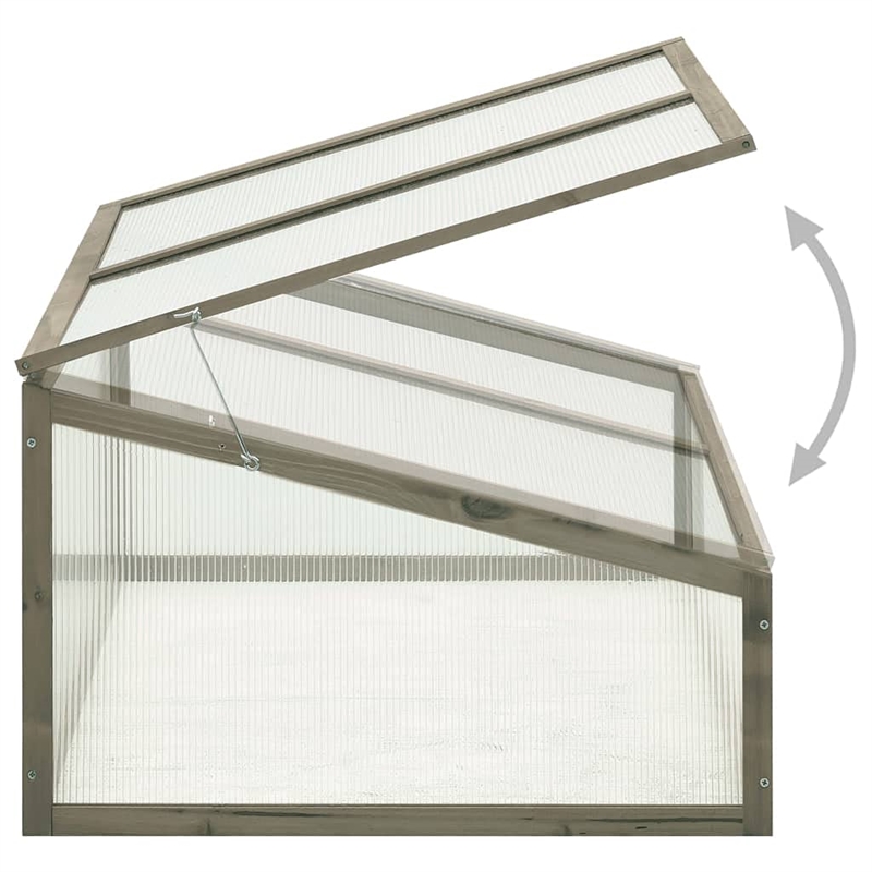 vidaXL Small Solid Firwood Collapsible Greenhouse in Grey