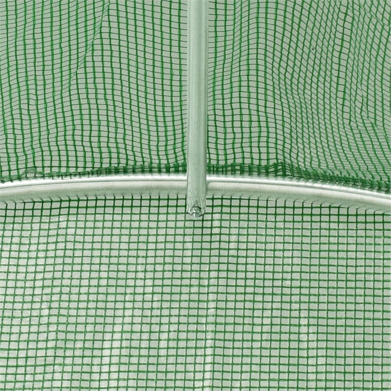vidaXL Medium Polyethylene Mesh Galvanized Steel Greenhouse in Green
