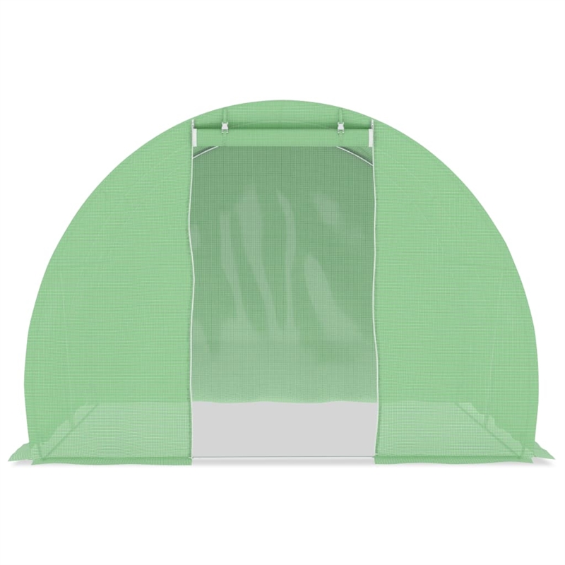 vidaXL Medium Polyethylene Mesh Galvanized Steel Greenhouse in Green