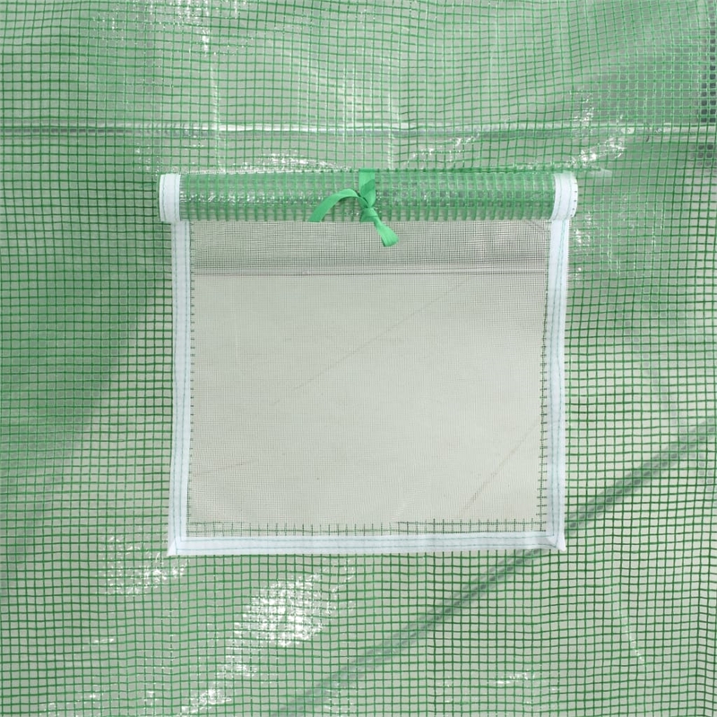 vidaXL Medium Polyethylene Mesh Galvanized Steel Greenhouse in Green