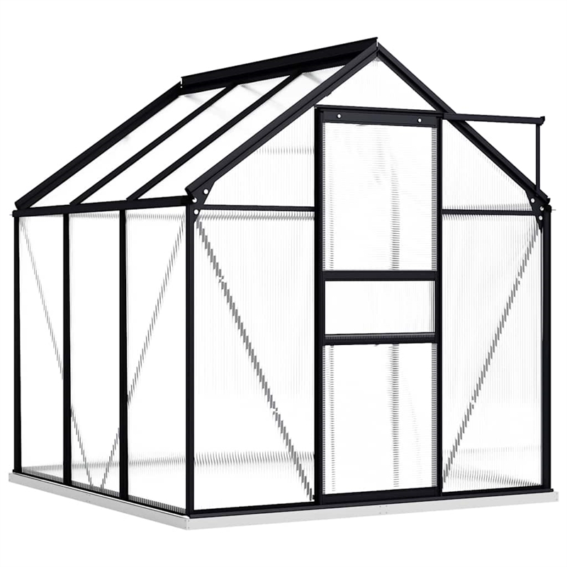vidaXL Transparent Aluminum Greenhouse in Anthracite