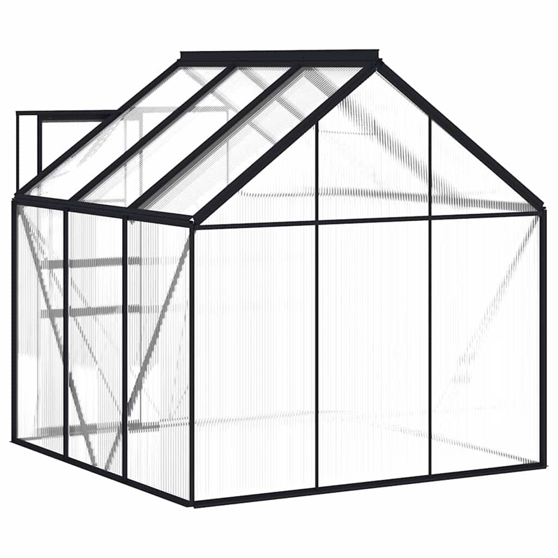 vidaXL Transparent Aluminum Greenhouse in Anthracite
