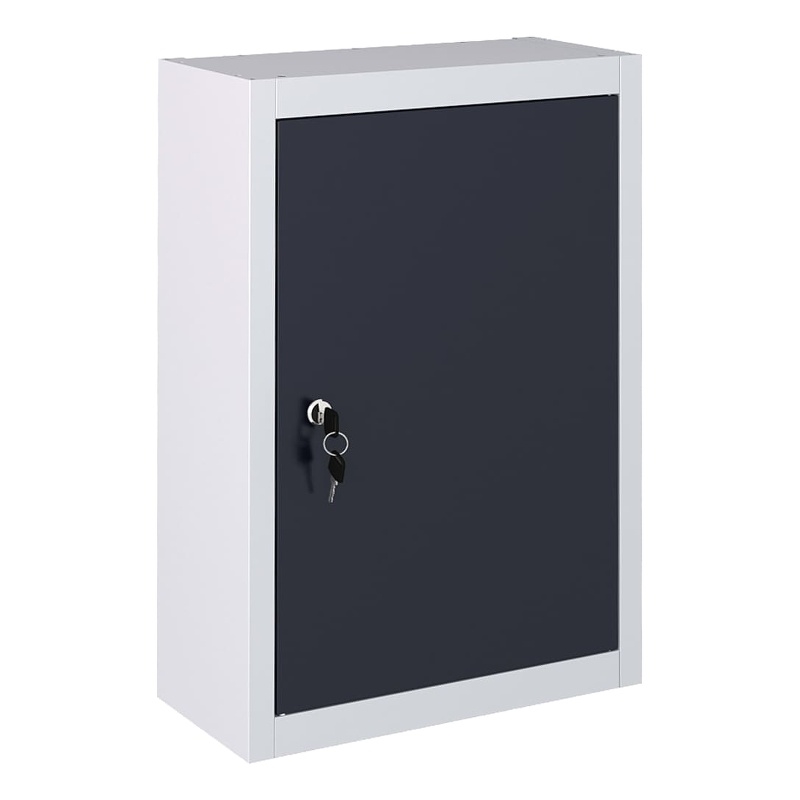 vidaXL Industrial Style Metal Wall Mounted Tool Cabinet in Gray & Black