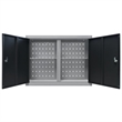 vidaXL Industrial Style Metal Wall Mounted Tool Cabinet in Gray and Black