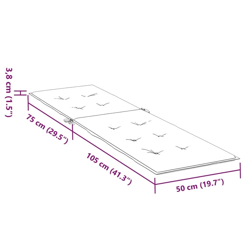 vidaXL Polyester Deck Chair Cushion in Anthracite