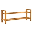 vidaXL Rectangular Solid Oak Wood Compact Shoe Rack in Rustic Brown