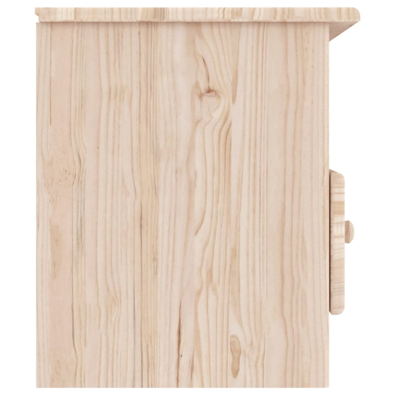 vidaXL Solid Pine Wood Medium TV Cabinet in Natural/Beige