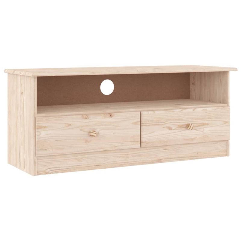 vidaXL Solid Pine Wood Medium TV Cabinet in Natural/Beige