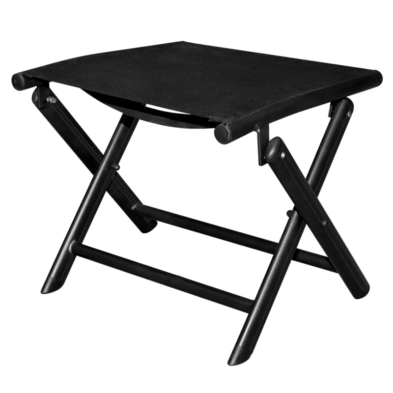 vidaXL Aluminum Foldable Footrest in Black