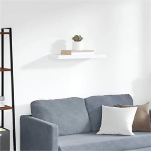 vidaXL MDF & Metal Medium Floating Wall Shelf in White Honeycomb