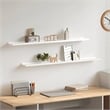vidaXL MDF Medium Wall Shelf in High Gloss White (Set of 2)