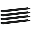 vidaXL MDF Medium Decorative Inlays Wall Shelf in Black (Set of 4)