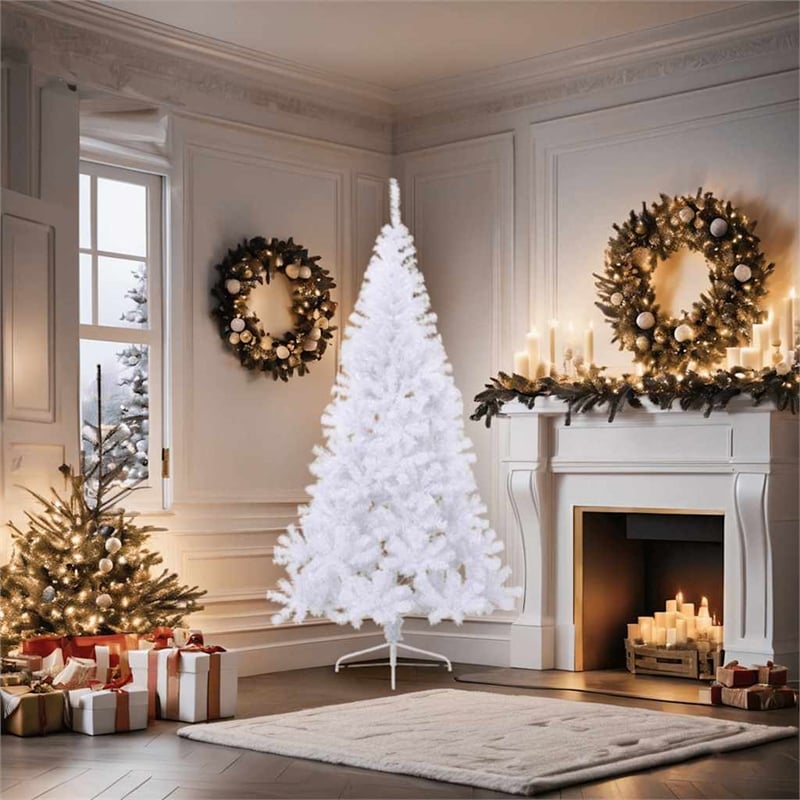 vidaXL Decorative Inlays Artificial Christmas Tree in White