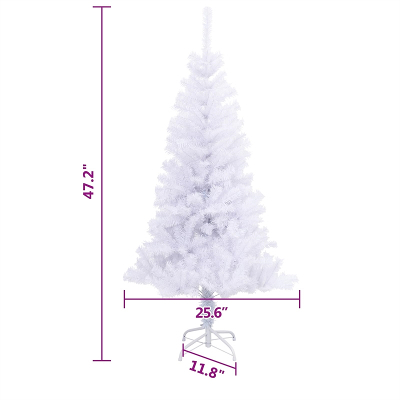 vidaXL PVC 4 ft Collapsible Artificial Christmas Trees in White