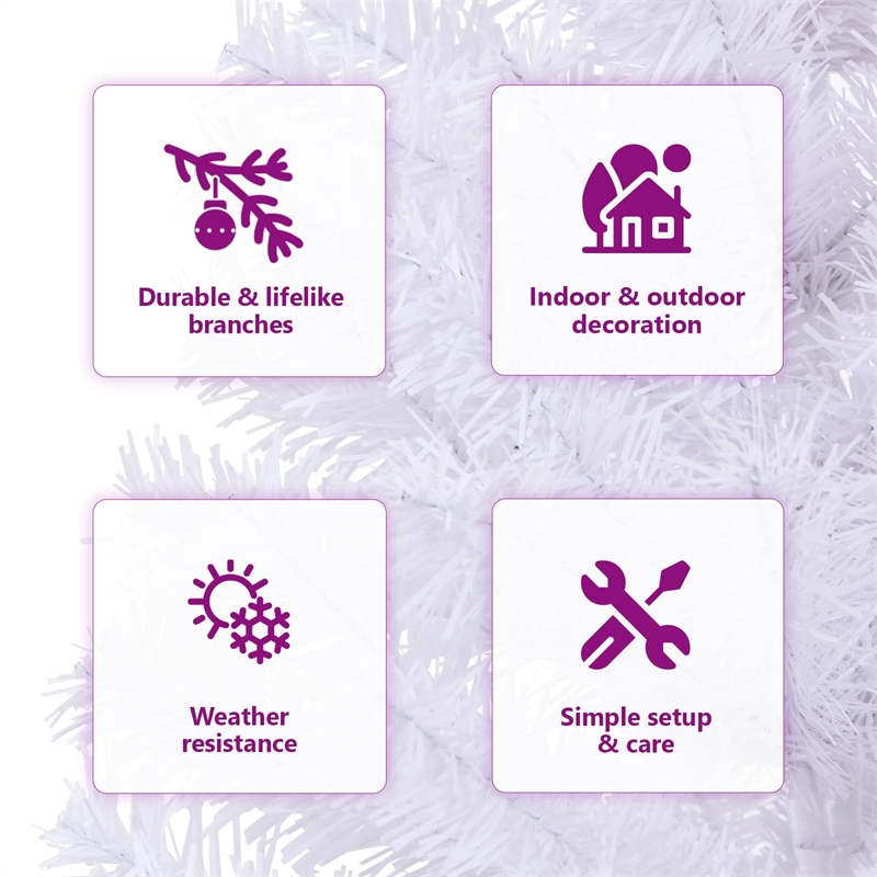 vidaXL PVC 4 ft Collapsible Artificial Christmas Trees in White