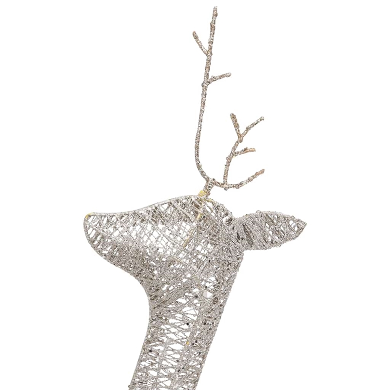 vidaXL Large Steel Christmas Reindeer Family Set of 3 in Gold Fabric